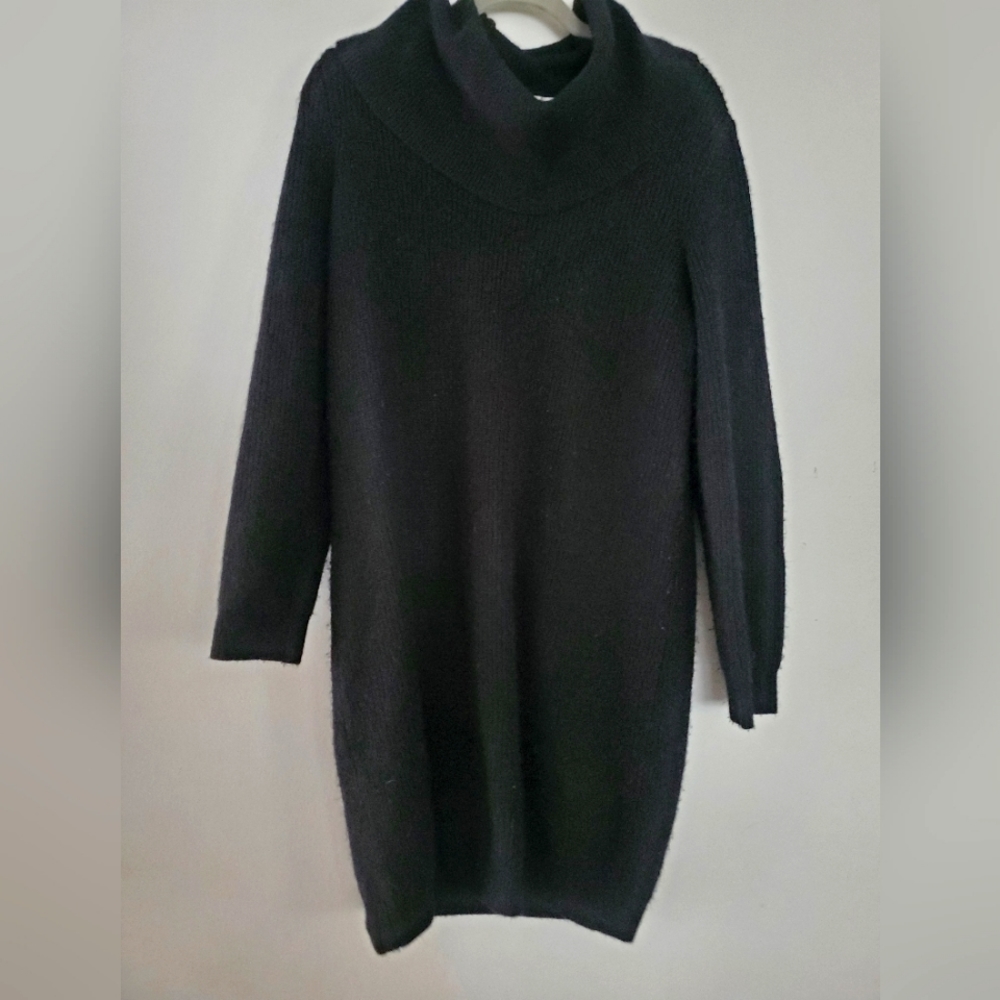 MICHAEL Michael Kors Black Turtleneck Sweater Dress L